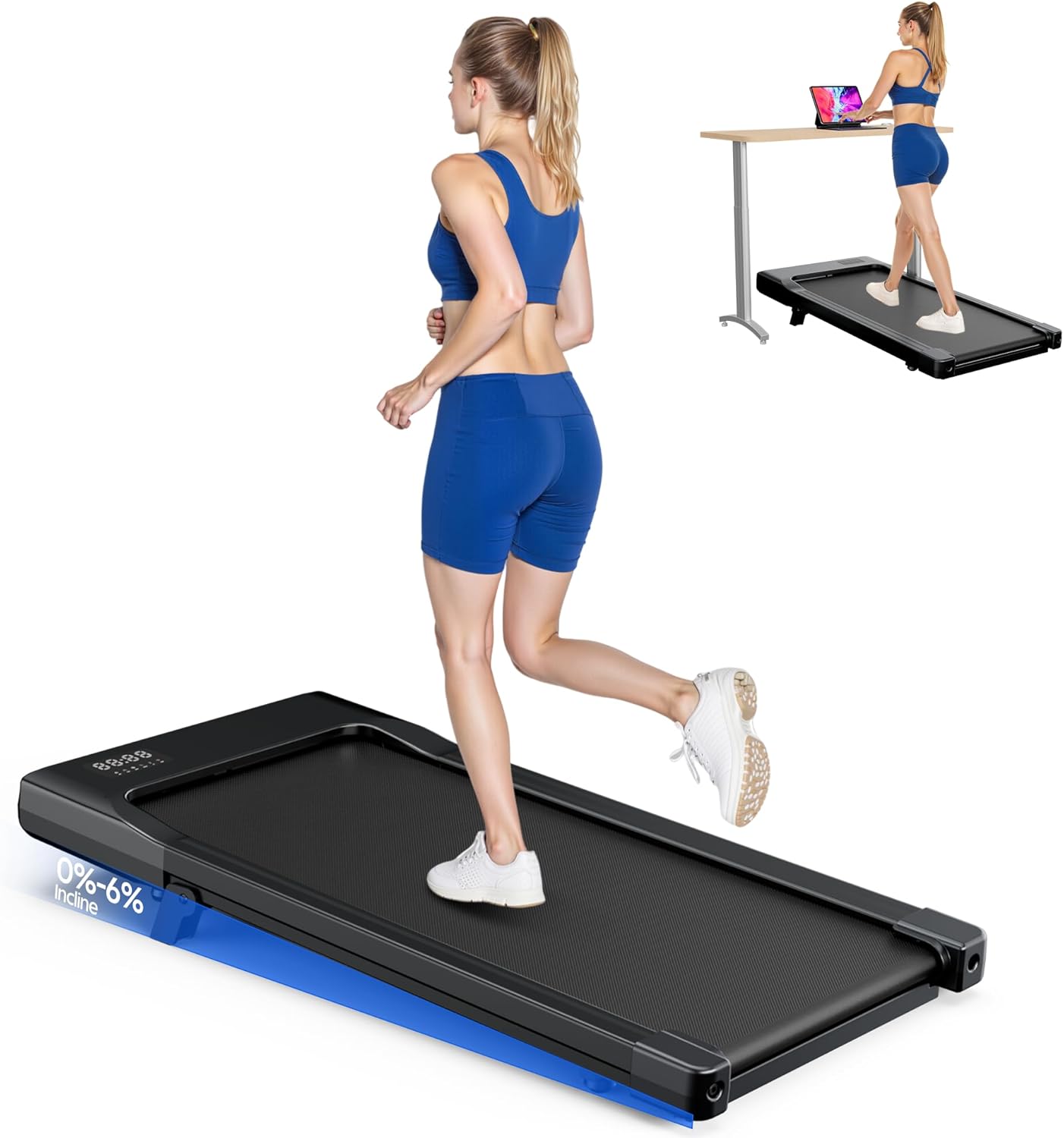 Treadmill Incline Home 3Hp - Compacte 3-in-1 loopband voor onder het