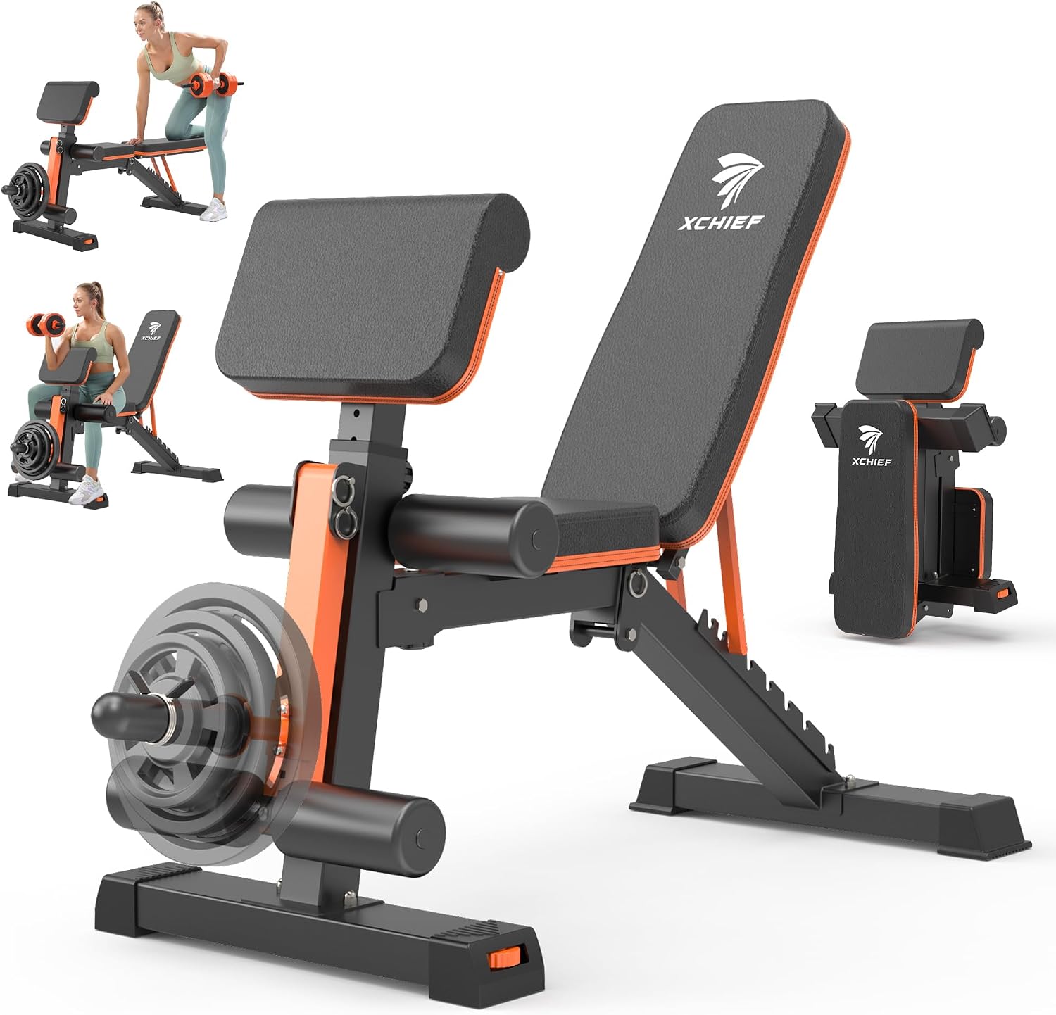 Bench Press Adjustable Incline - Zwaarbelastbare 1000LBS Capaciteit Verstelbare Opklapbare Gewichtsbank
