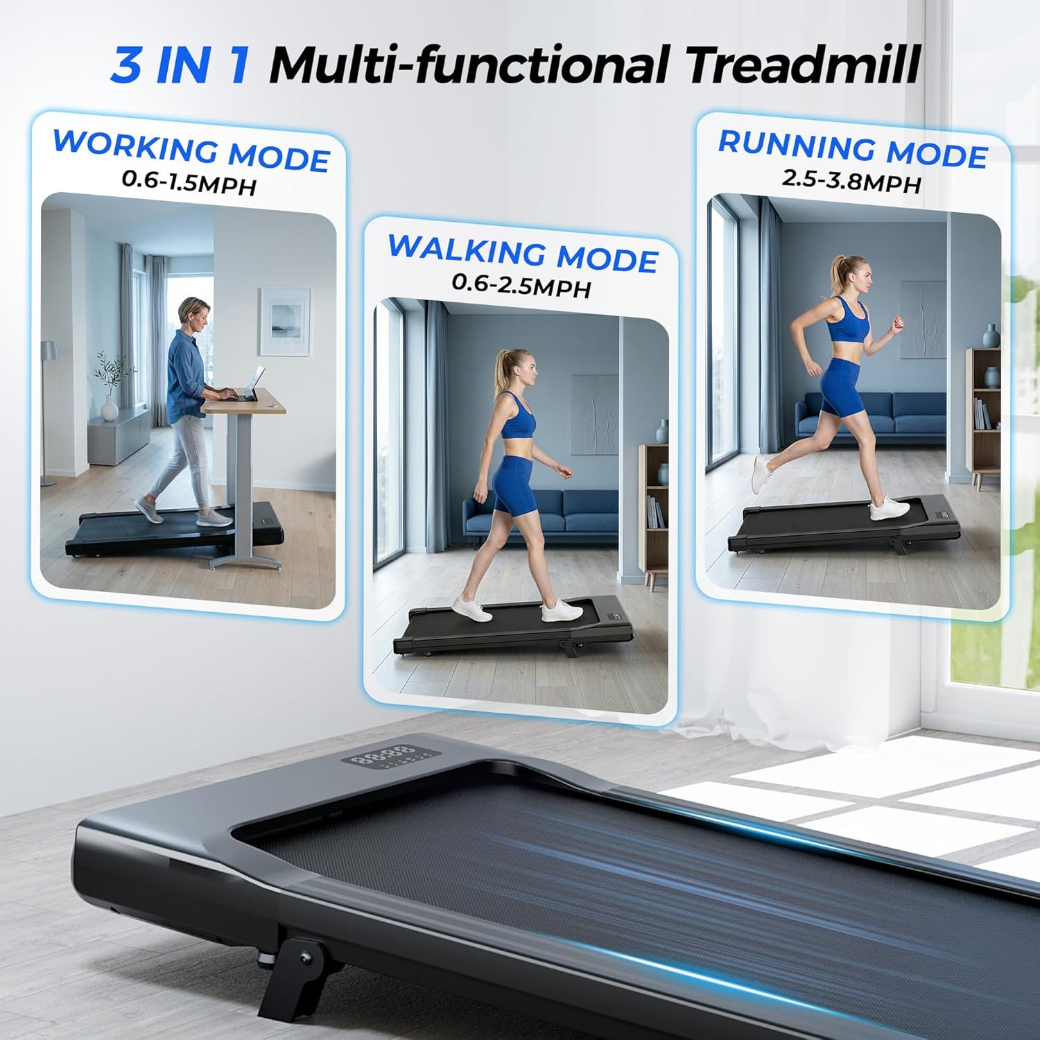 Compacte 3-in-1 loopband voor  - Treadmill Incline Home 3Hp recensie en prijs