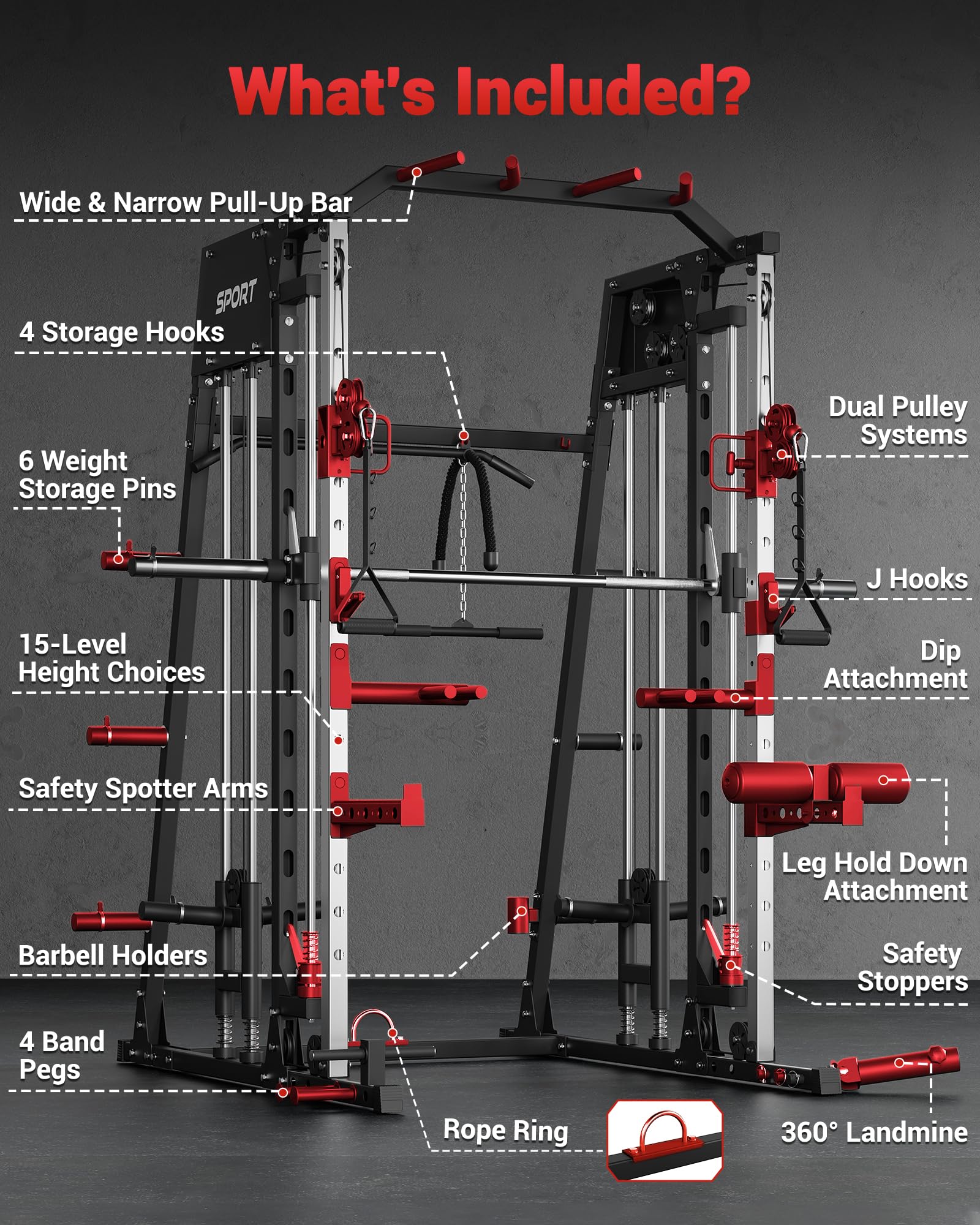 Smith Machine Home Gym All-in- - Smith Machine Home Gym Power Rack recensie en prijs