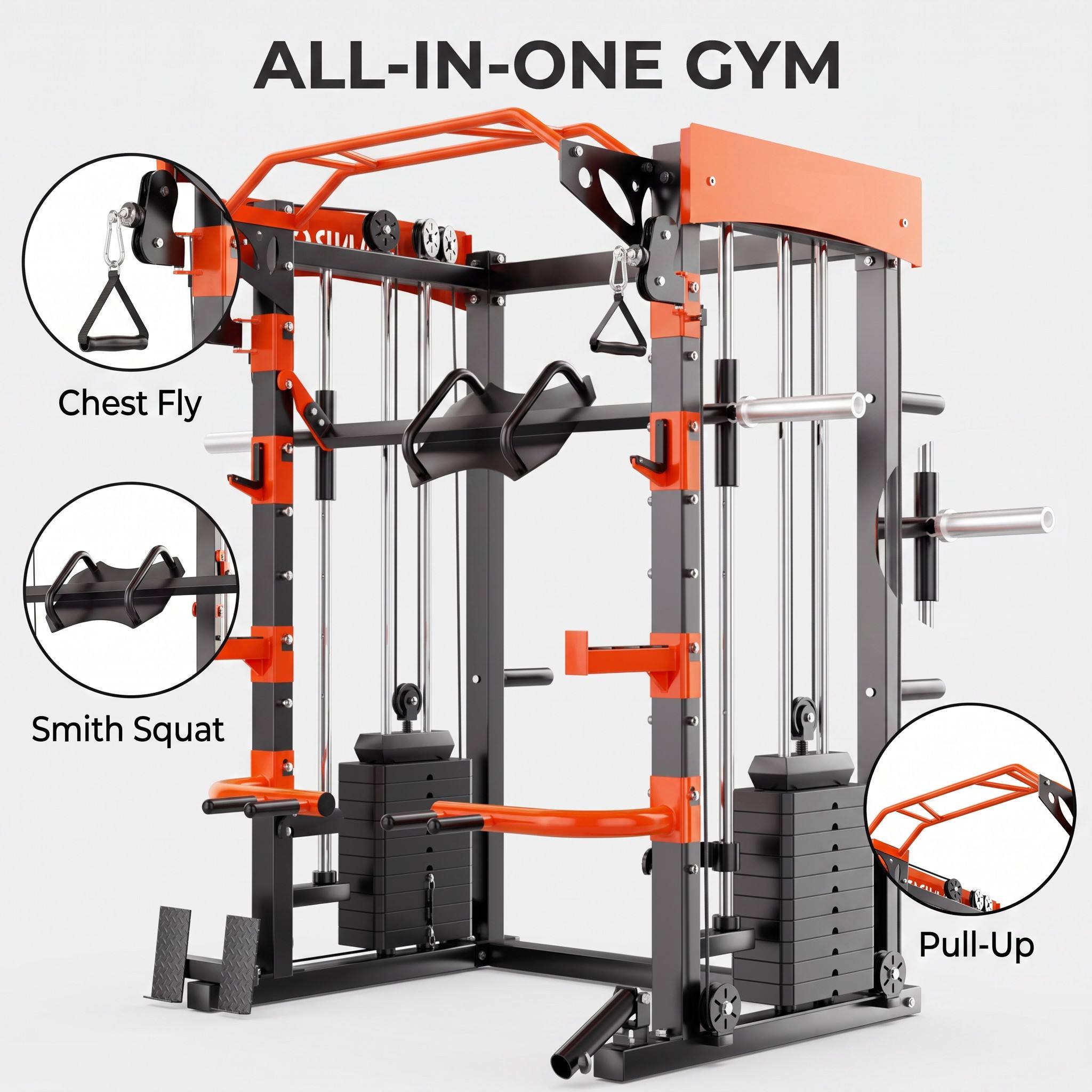 6-in-1 Smith-machine met kabel - Cable Crossover Machine Home recensie en prijs