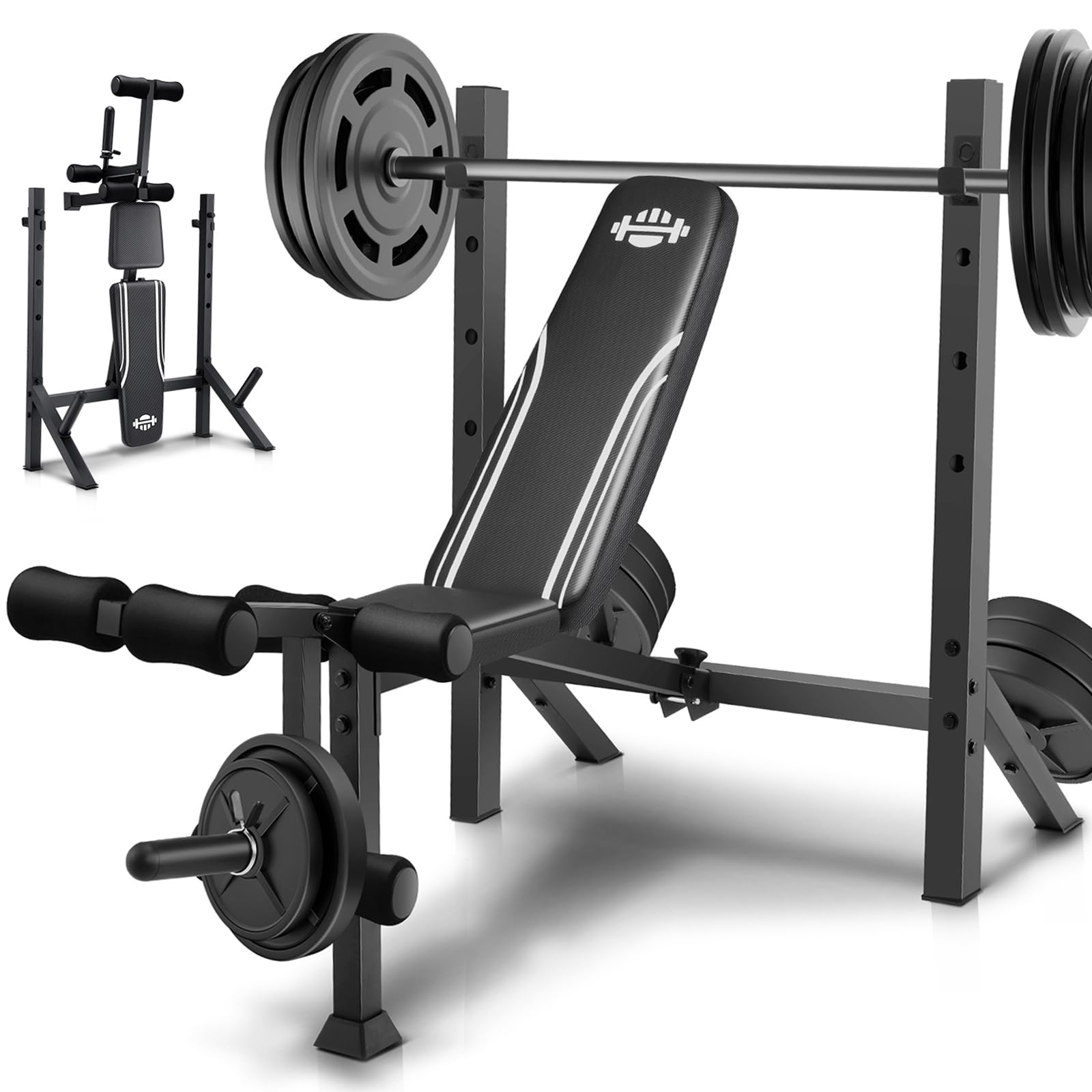 900LBS Gewichtsbankset met Squ - Bench Press Adjustable Incline recensie en prijs
