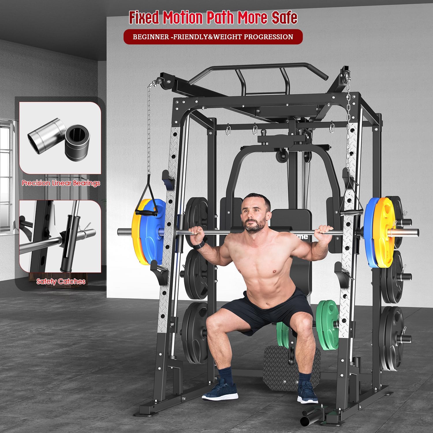 Smith-machine met krachtige ko - Cable Crossover Machine Home recensie en prijs