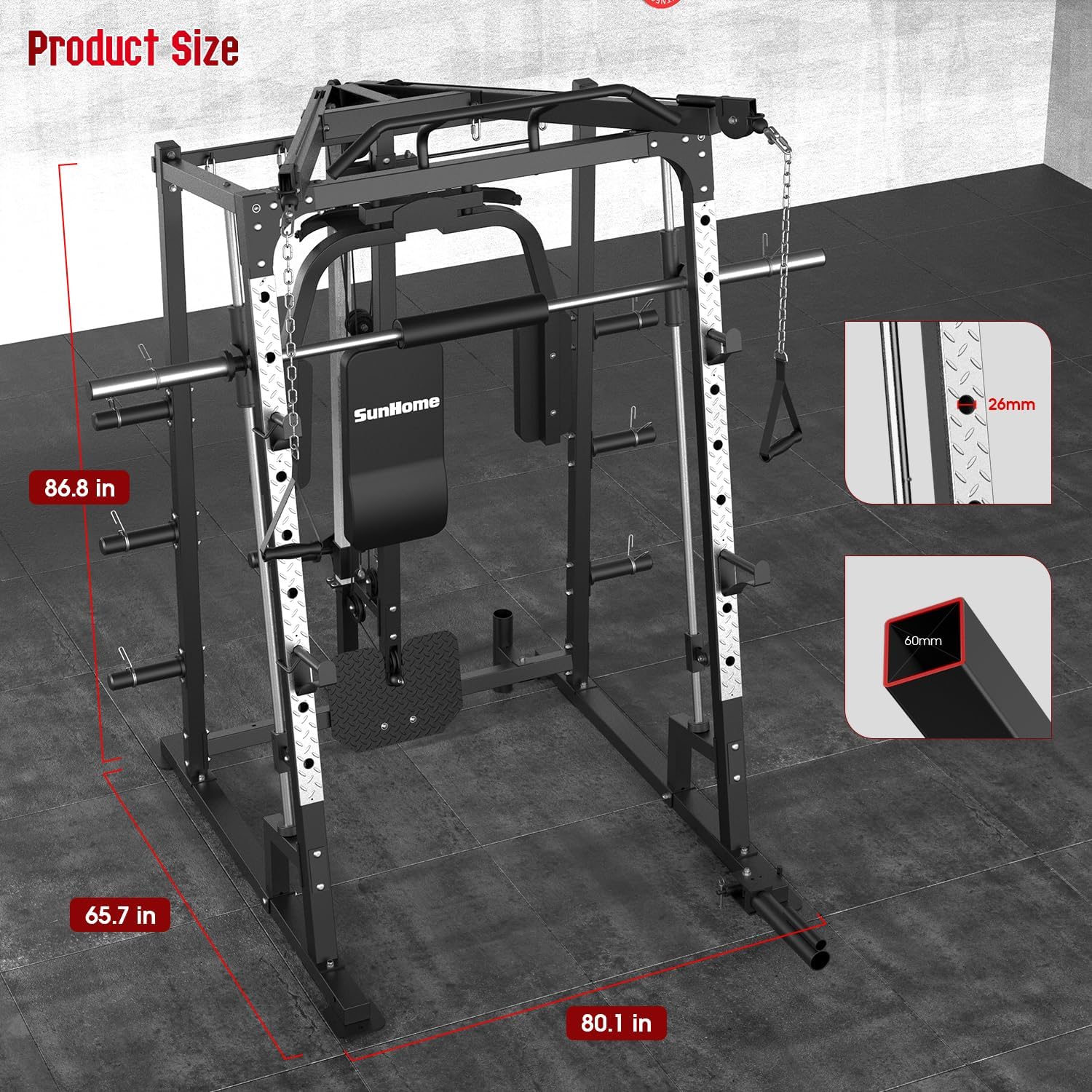 Smith-machine met krachtige ko - Cable Crossover Machine Home recensie en prijs