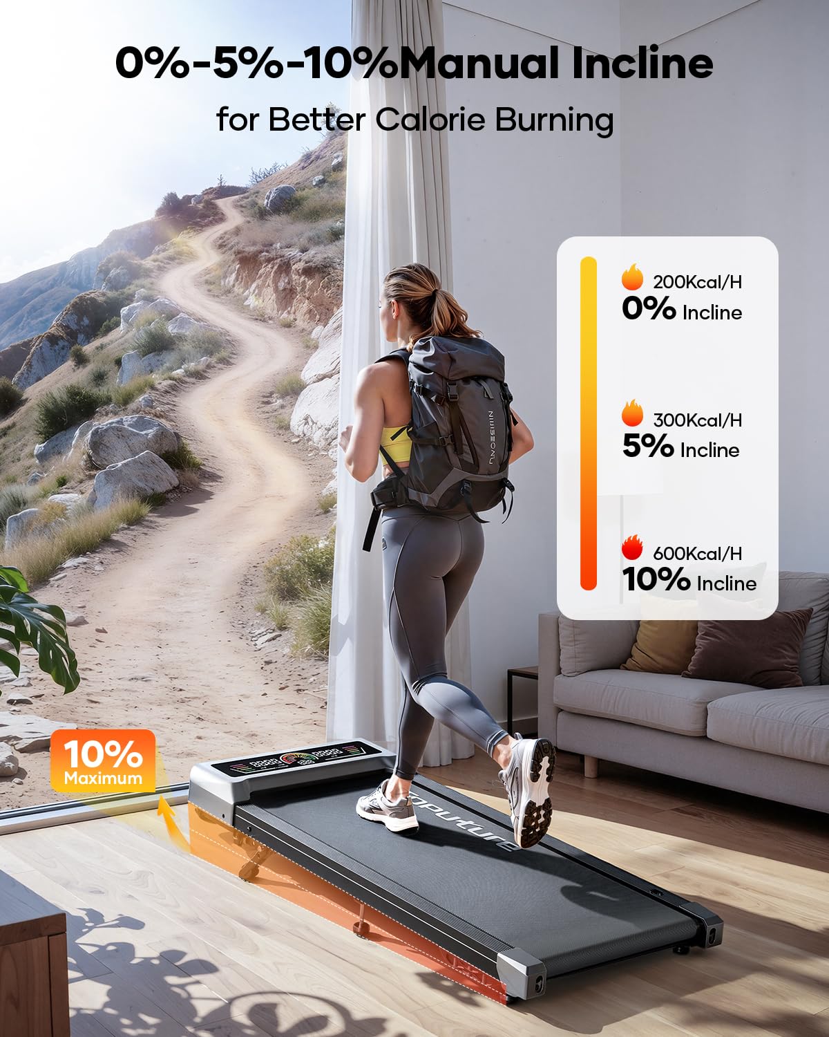 Loopband met 10% hellingshoek, - Treadmill Incline Home 3Hp recensie en prijs