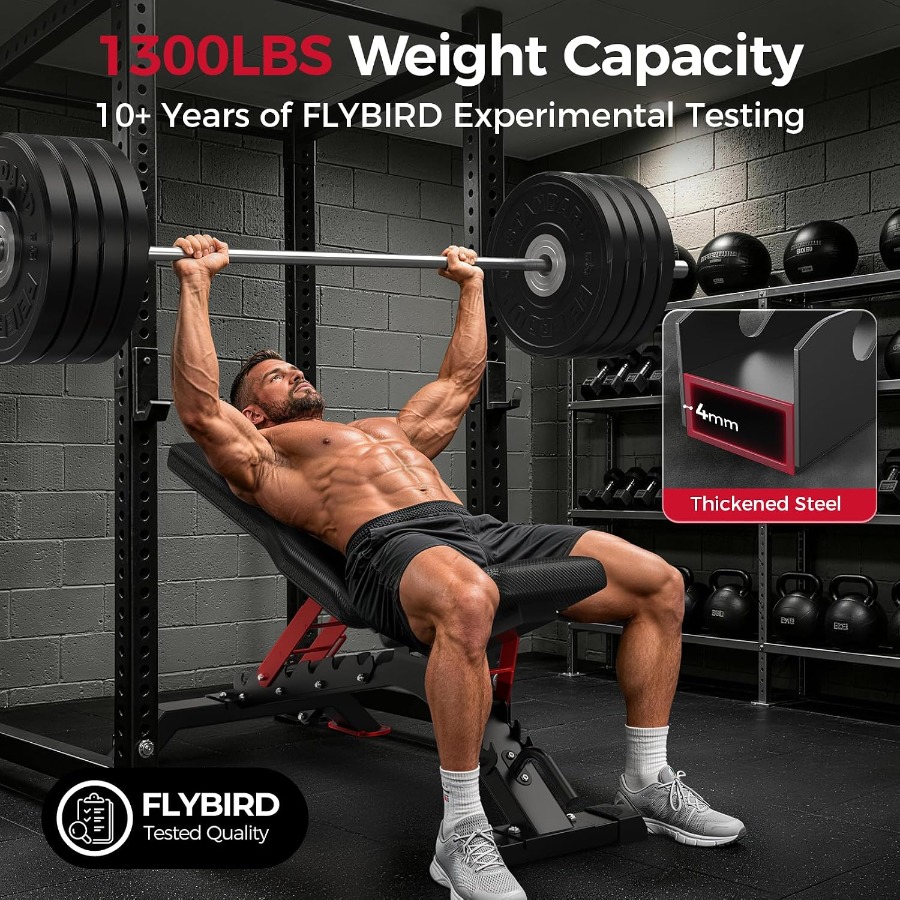 WB7 Gewichtsbank, 1300LBS Comm - Bench Press Adjustable Incline recensie en prijs