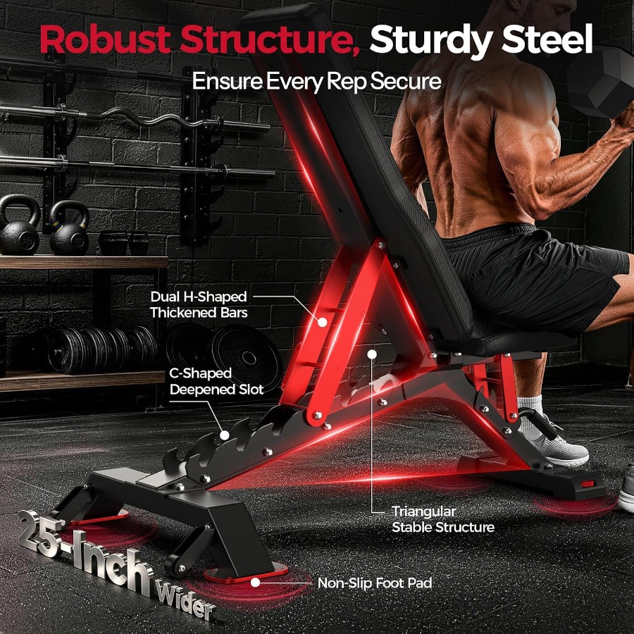 WB7 Gewichtsbank, 1300LBS Comm - Bench Press Adjustable Incline recensie en prijs