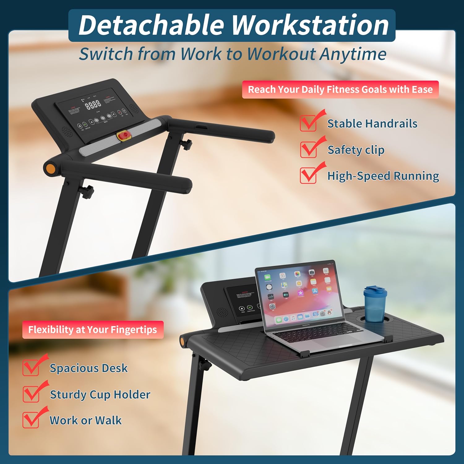 Opvouwbare loopband onder het  - Treadmill Incline Home 3Hp recensie en prijs