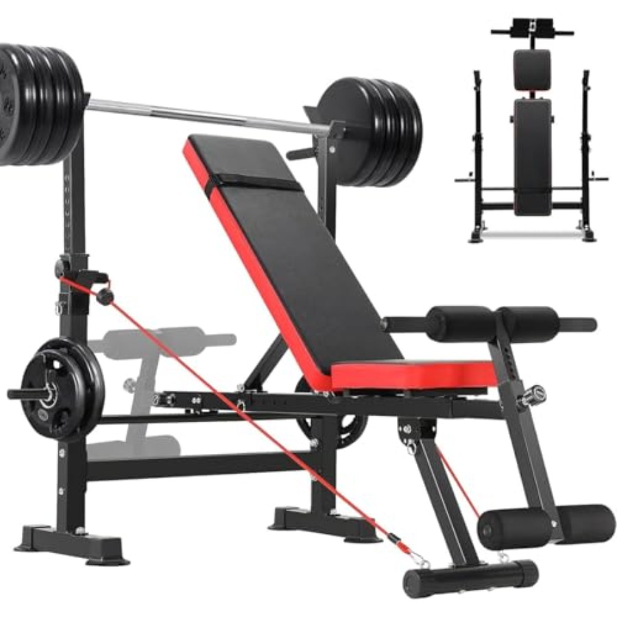 900 LBS Gewichtsbankset met Sq - Bench Press Adjustable Incline recensie en prijs
