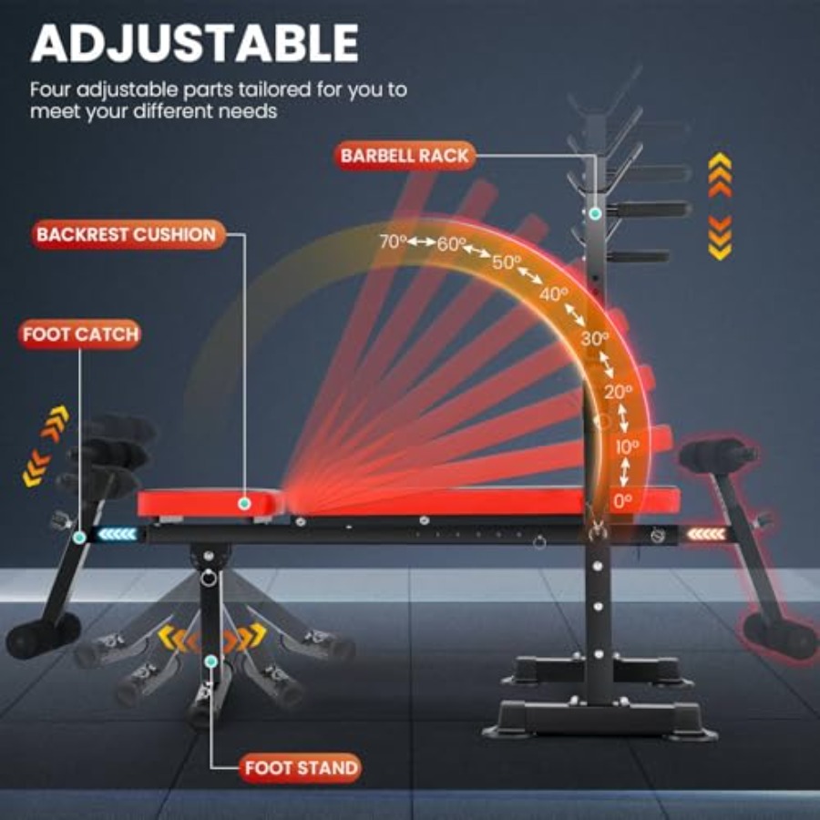 900 LBS Gewichtsbankset met Sq - Bench Press Adjustable Incline recensie en prijs