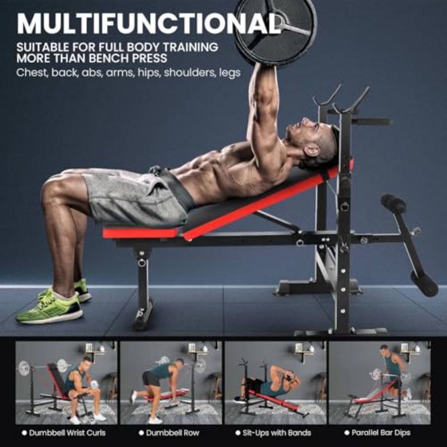 900 LBS Gewichtsbankset met Sq - Bench Press Adjustable Incline recensie en prijs