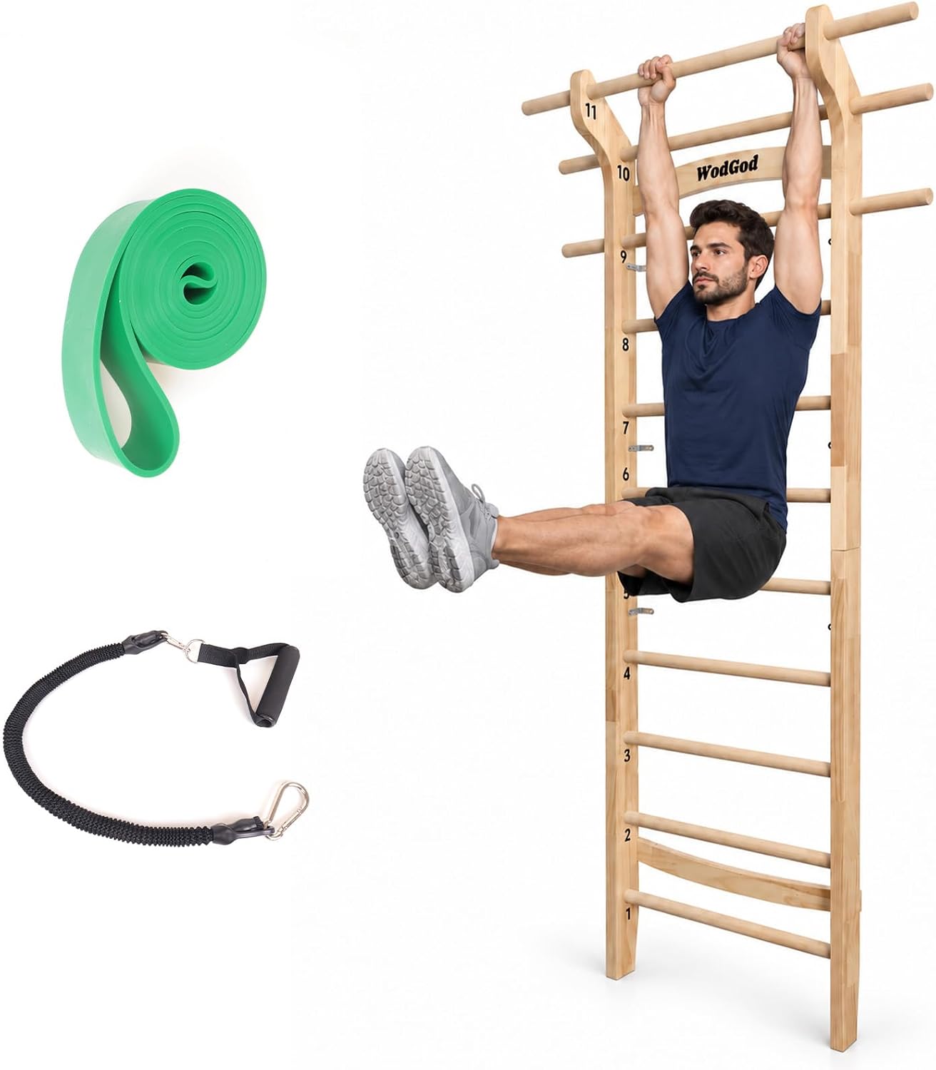 Houten Zweedse ladder met 11 s - Pull Up Bar Wall Mounted recensie en prijs