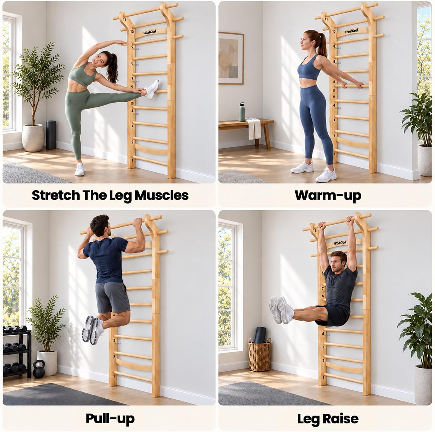Houten Zweedse ladder met 11 s - Pull Up Bar Wall Mounted recensie en prijs
